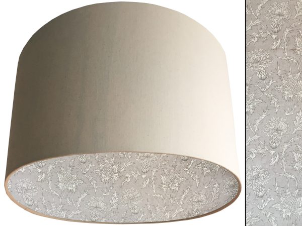 Grey Thistle Lampshade Cream, Scottish Country Home Light