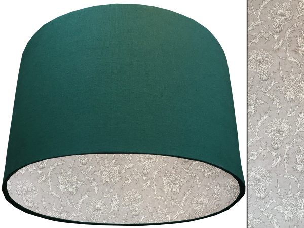 Grey Thistle Lampshade Green, Scottish Country Home Light