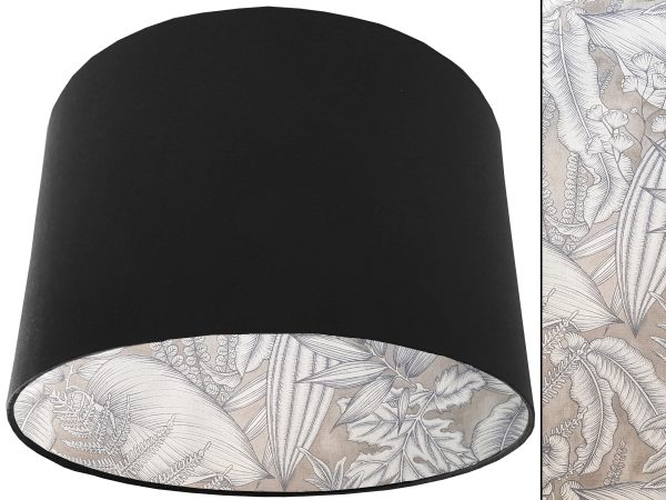 Grey Tropical Lampshade Black, Modern Stylish Interior