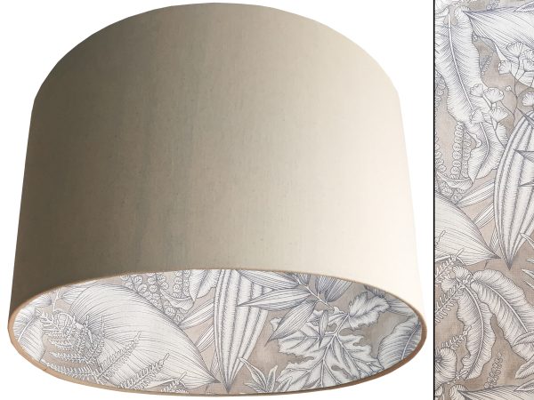 Grey Tropical Lampshade Cream, Modern Stylish Interior