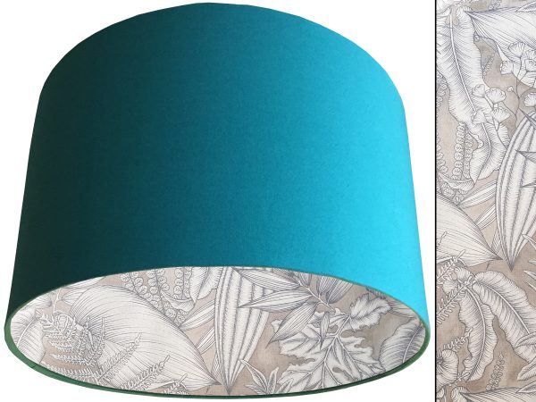 Grey Tropical Lampshade Teal, Modern Stylish Interior