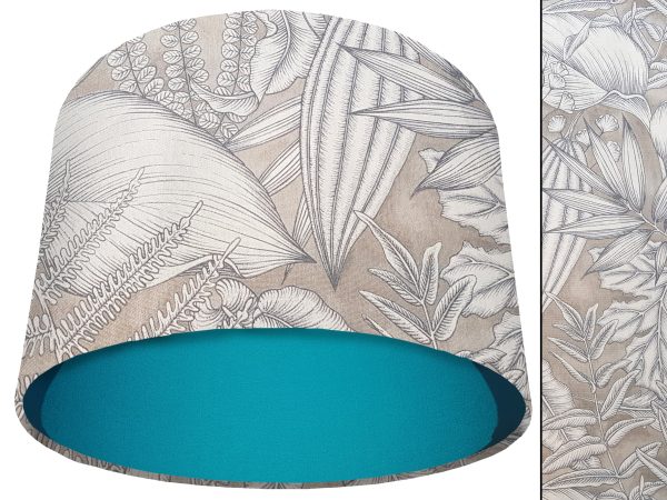 Grey Tropical Light Shade Teal, Modern Home Interior