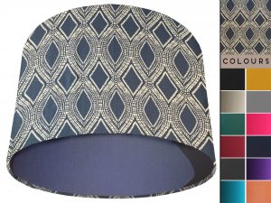 Boho Blue Light Shade Blue, Modern Geometric Lampshade