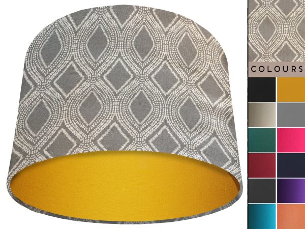 Boho Grey Light Shade Yellow, Modern Bohemian Lampshade