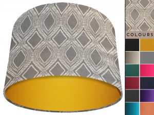 Boho Grey Light Shade Yellow, Modern Bohemian Lampshade
