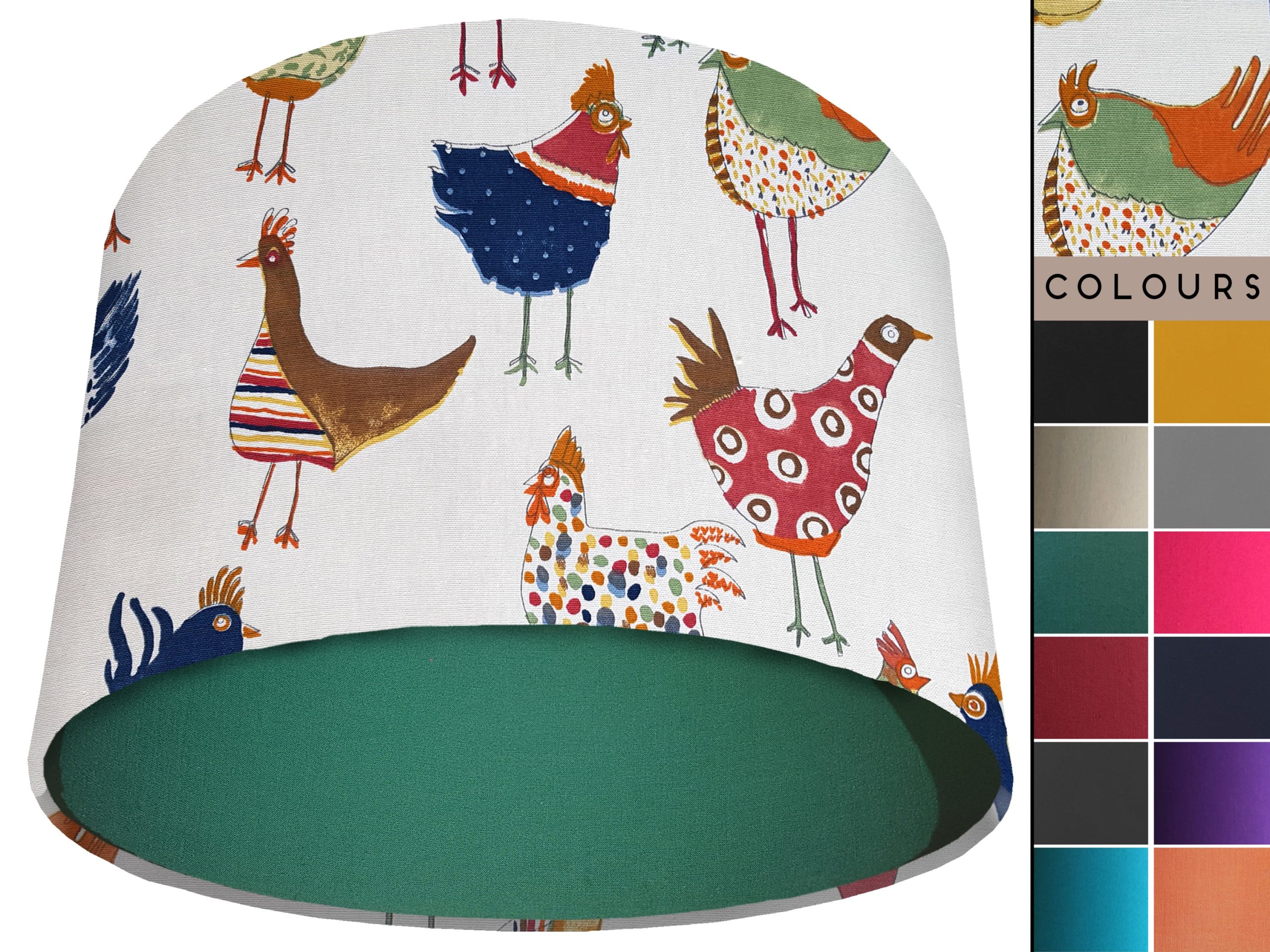 Funky Birds Light Shade Green, Kid's Bedroom Lighting