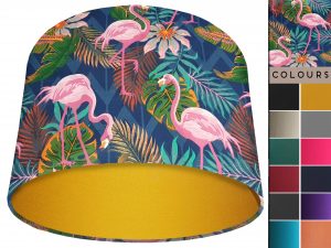 Flamingo Light Shade Yellow, Vibrant Tropical Home Interior