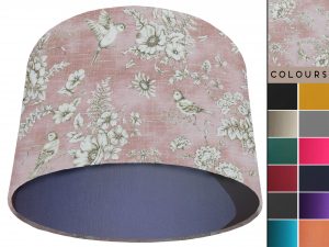 French Toile Blush Pink Light Shade Blue, Country Home