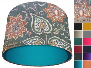 Paisley Green Light Shade Teal, Bold Contemporary Home