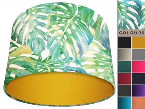 Green Palm Leaves Light Shade Yellow, Tropical Home