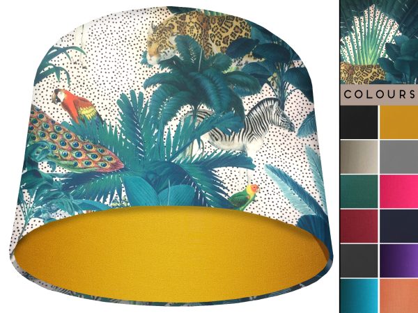 Jungle Light Velvet Light Shade Yellow, Bold Tropical Interior Lighting