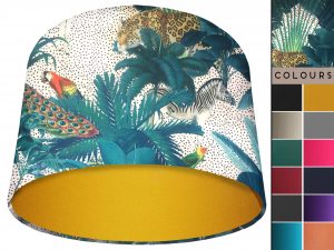Jungle Light Velvet Light Shade Yellow, Bold Tropical Interior Lighting