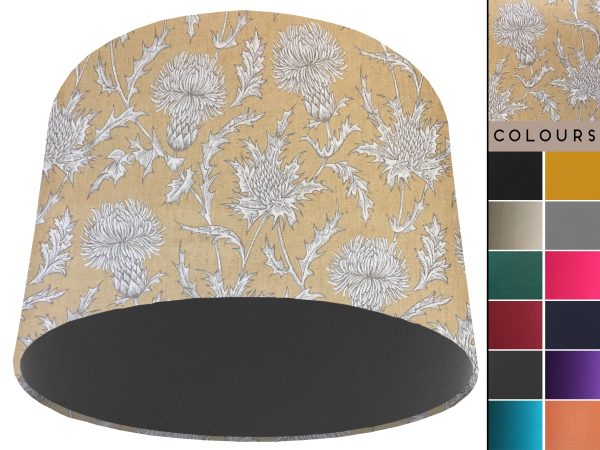 Mustard Thistle Light Shade Dark Grey, Scotland Lampshade