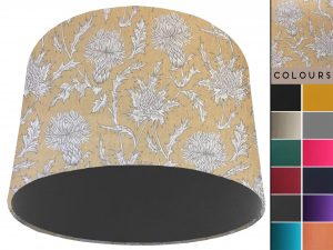 Mustard Thistle Light Shade Dark Grey, Scotland Lampshade