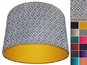 Navajo Blue Light Shade Yellow, Geometric Lampshade