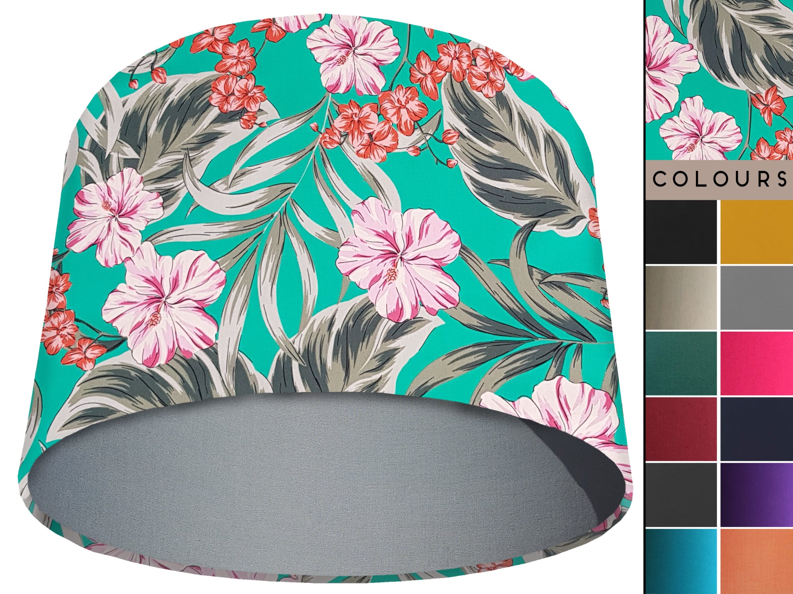 Pastel Tropical Light Shade Light Grey, Modern Home Lampshade