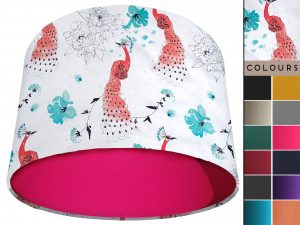 Pink Peacock Light Shade Pink, Modern Country Lampshade