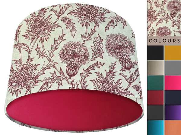 Red Thistle Light Shade Red, Scottish Thistle Lampshade