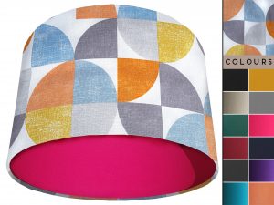 Spiral Capri Orange Light Shade Pink, Geometric Lamp