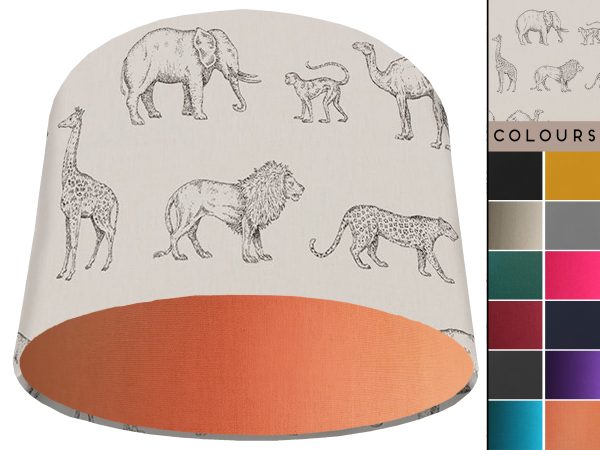 Savannah Animals Light Shade Orange, African Lampshade
