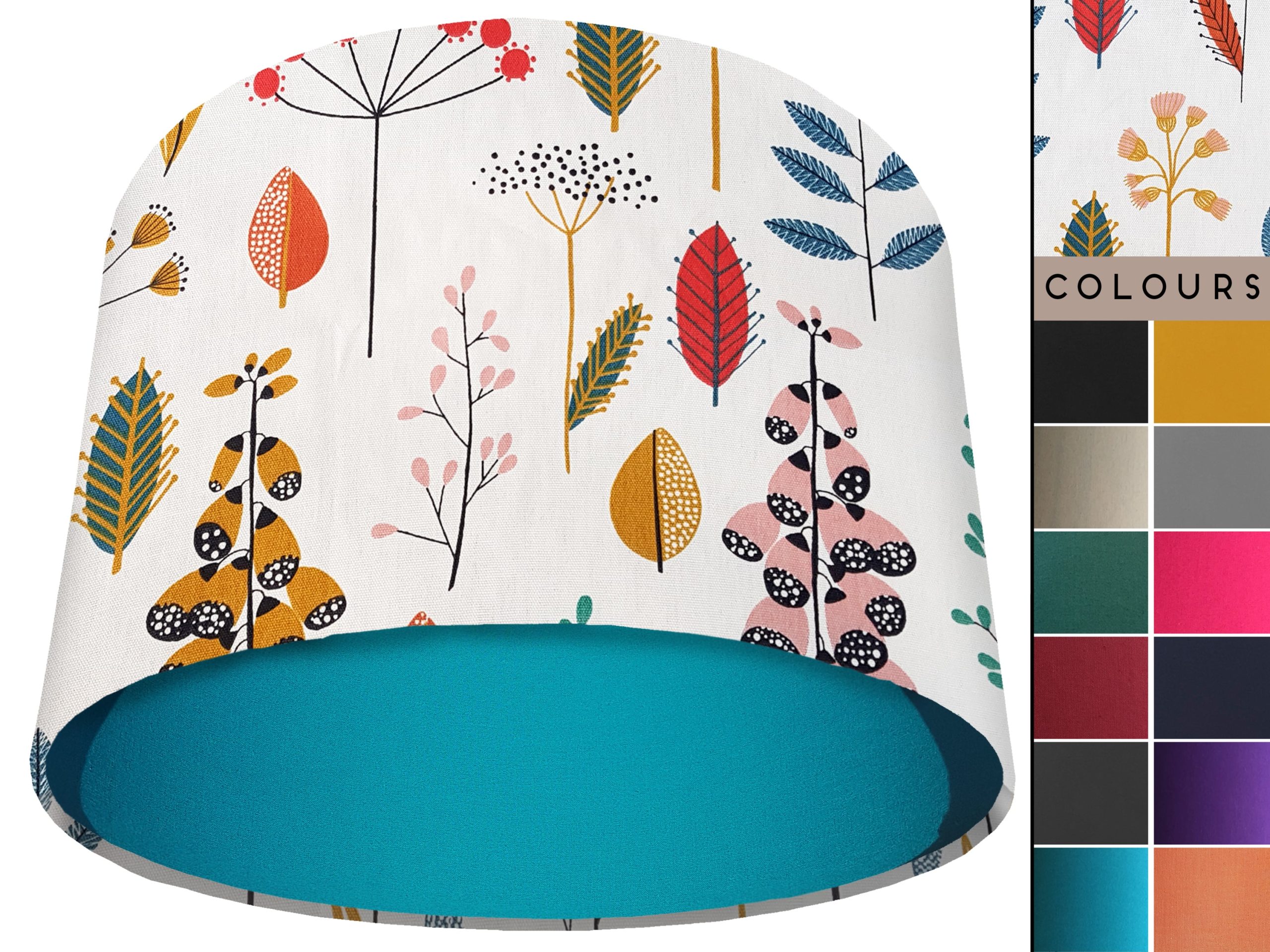 Scandi Flowers Light Shade Teal, Modern Scandinavian