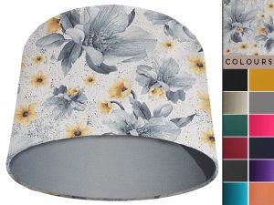 Silver Flower Light Shade Light Grey, Classic Country Lampshade