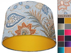 Paisley Sky Blue Light Shade Yellow, Modern Home Interior