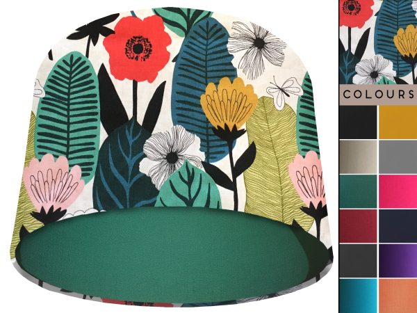 Summer Leaf Light Shade Green, Modern Scandi Lampshade