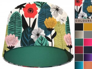 Summer Leaf Light Shade Green, Modern Scandi Lampshade