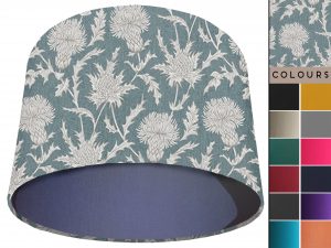 Teal Thistle Light Shade Blue, Modern Scottish Lampshade