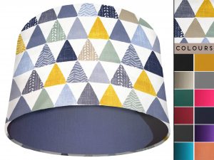 Geometric Patterned Light Shade Blue, Modern Interior