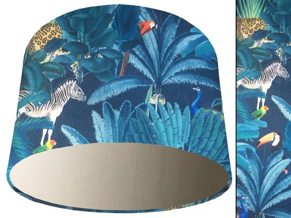 Jungle Dark Velvet Light Shade Cream, Modern Tropical Interior