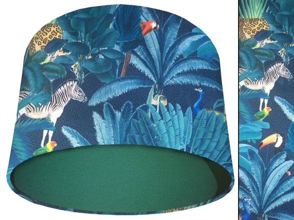 Jungle Dark Velvet Light Shade Green, Modern Tropical Interior