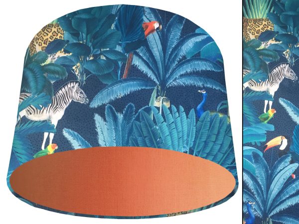 Jungle Dark Velvet Light Shade Orange, Modern Tropical Interior