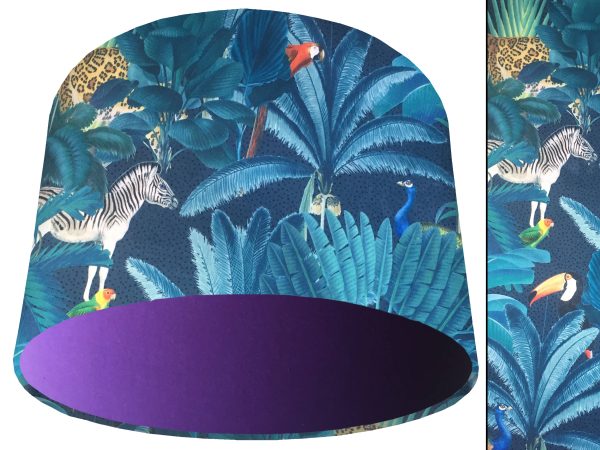 Jungle Dark Velvet Light Shade Purple, Modern Tropical Interior