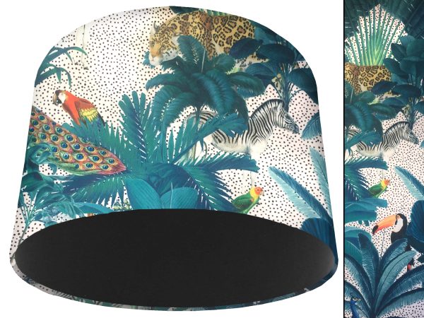 Jungle Light Velvet Light Shade Black, Bold Tropical Interior Lighting