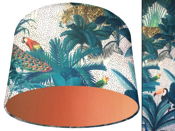 Jungle Light Velvet Light Shade Orange, Bold Tropical Interior Lighting