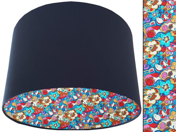 Floral Bloom Lampshade Blue, Liberty Art Fabric Light Shade