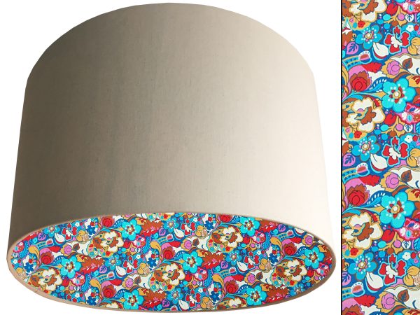 Floral Bloom Lampshade Cream, Liberty Art Fabric Light Shade
