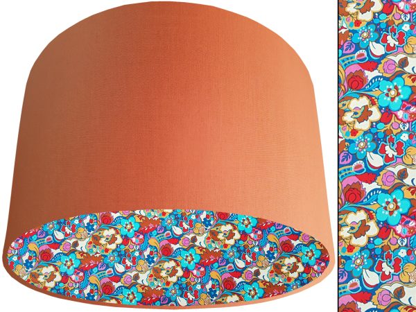 Floral Bloom Lampshade Orange, Liberty Art Fabric Light Shade