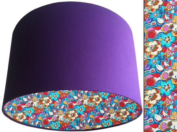 Floral Bloom Lampshade Purple, Liberty Art Fabric Light Shade