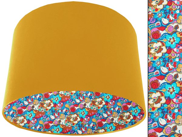 Floral Bloom Lampshade Yellow, Liberty Art Fabric Light Shade
