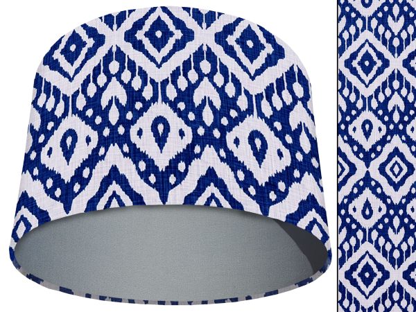 Marrakech Blue Light Shade Light Grey, Bold Interior Lampshade