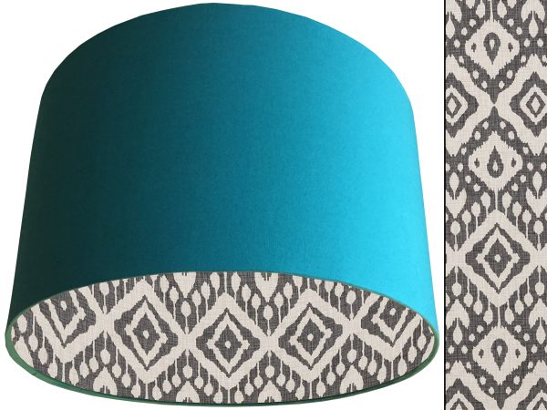 Marrakech Grey Lampshade Teal, Modern Bohemian Home