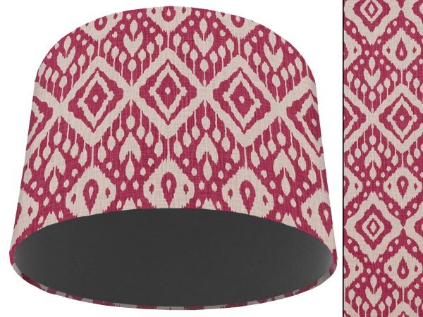 Marrakech Pink Light Shade Dark Grey, Geometric Lampshade