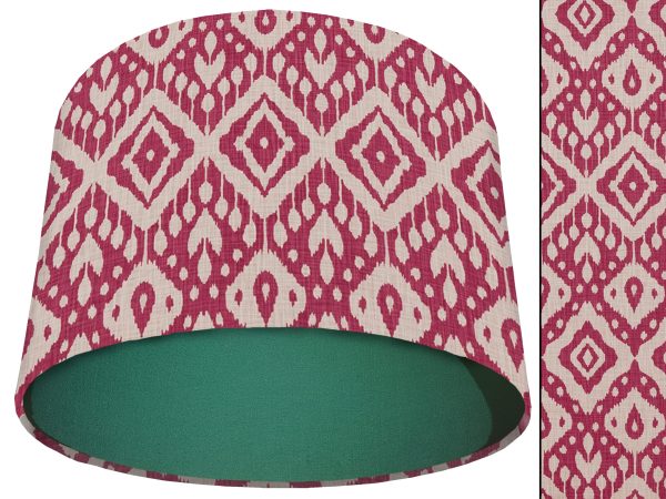 Marrakech Pink Light Shade Green, Geometric Lampshade