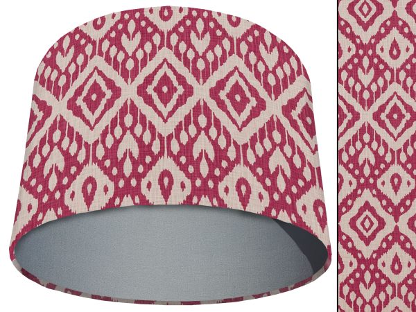 Marrakech Pink Light Shade Light Grey, Geometric Lampshade