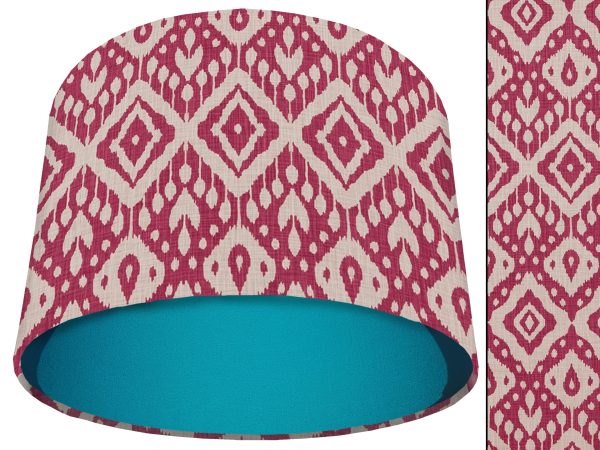 Marrakech Pink Light Shade Teal, Geometric Lampshade