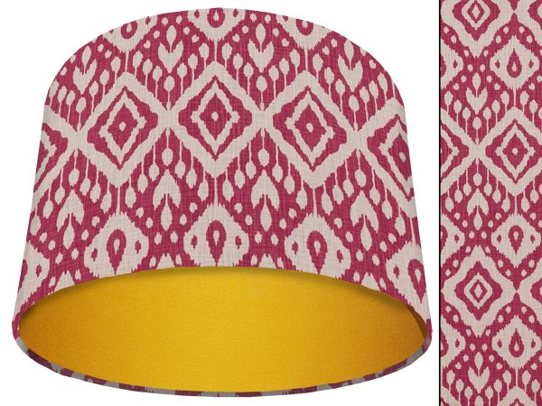 Marrakech Pink Light Shade Yellow, Geometric Lampshade