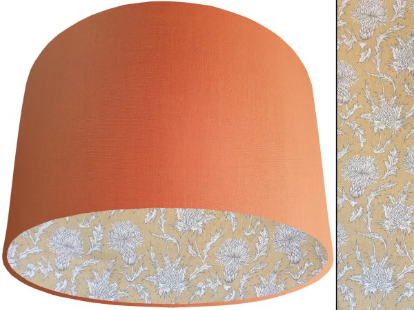 Mustard Thistle Lampshade Orange, Traditional Country Design